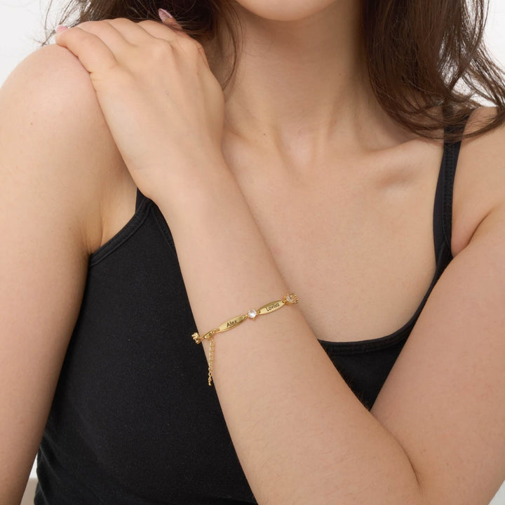 Personalised Bars Crystal Bracelet